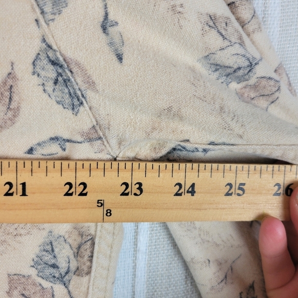 Vintage Woolrich 100% Cotton Button Down Shirt Flannel Size Large Leaves Neutral - Picture 6 of 8